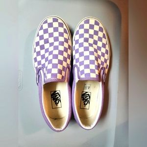9.5W purple checkerboard vans